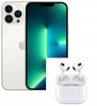 Apple Iphone 13 Pro Max 128GB ezüst színben, AirPods Pro MagSafe fülhallgató töltőtokkal