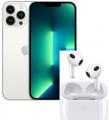 Apple Iphone 13 Pro Max 128GB ezüst színben, AirPods (3. generáció) fülhallgatóval